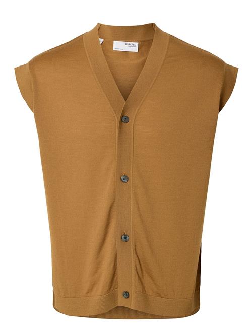 Selected Homme Slhtray Knit Merino Vest Cardigan Ex Selected Homme Beige