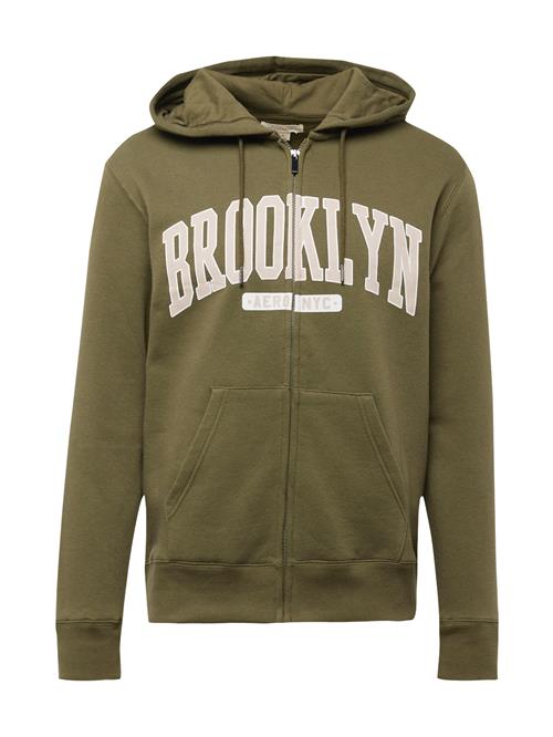 AÉROPOSTALE Sweatjakke 'BROOKLYN'  beige / oliven / hvid