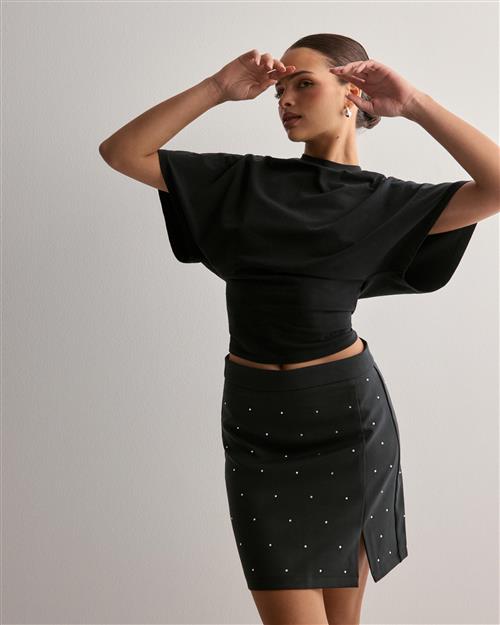 Pieces - Sort - Pcpeva Rhinestone Hw Mini Skirt