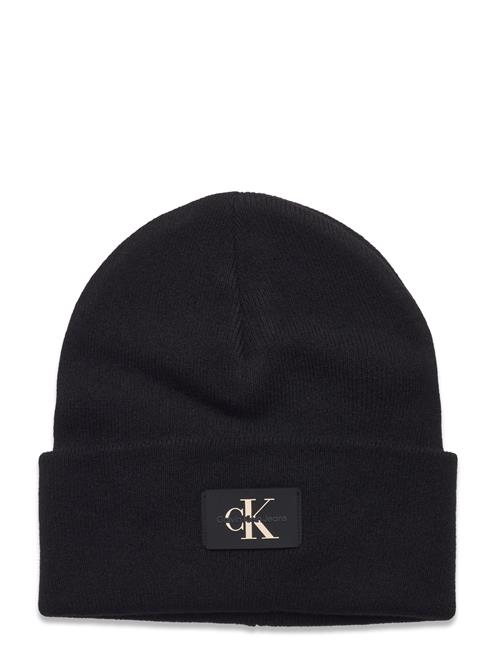 Calvin Klein Monologo Patch Non-Rib Beanie Calvin Klein Black