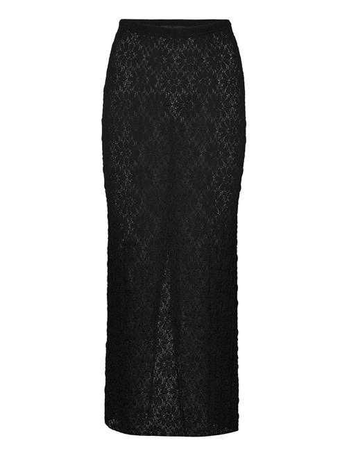 Mango Open Textured Skirt Mango Black