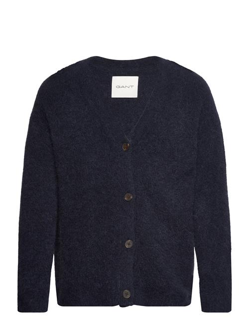 GANT Hairy Texture V-Neck Cardigan GANT Blue