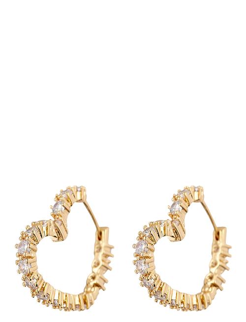 LUV AJ Diamond Heart Bijoux Hoops- Gold LUV AJ Gold