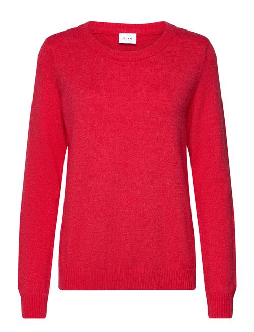 Se Vila Viril O-Neck L/S Knit Top - Noos Vila Red ved Booztlet