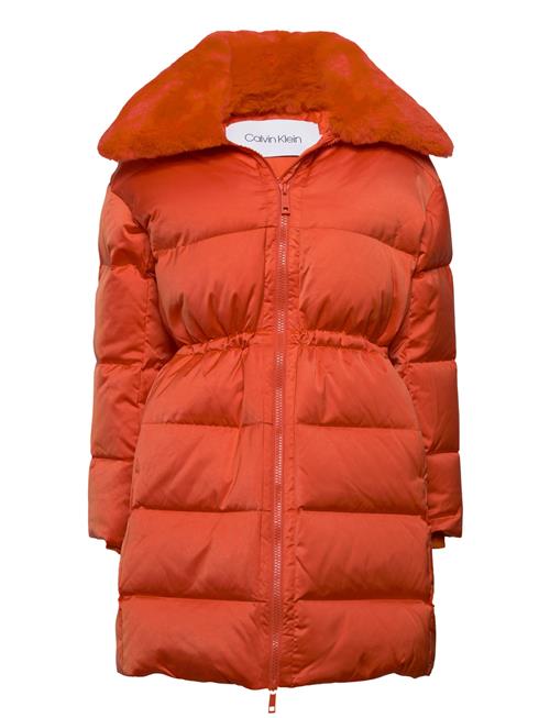 Calvin Klein Lux Satin Puffer Coat Calvin Klein Orange