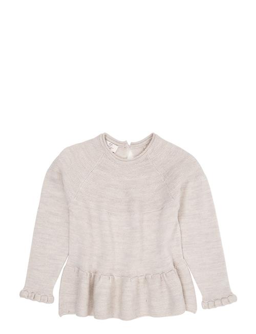 Copenhagen Colors Merino Knit Blouse With Frill Copenhagen Colors Beige