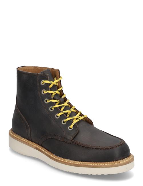 Selected Homme Slhteo New Leather Moc-Toe Boot Selected Homme Brown