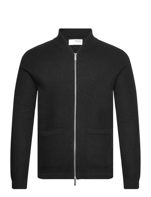 Selected Homme Slhreason Ls Knit Boiled Wool Zip Selected Homme Black