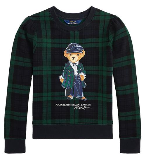 Polo Ralph Lauren Sweatshirt - Sort/Grøn Ternet m. Bamse