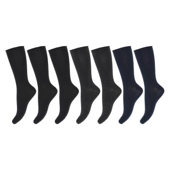 Decoy Strømper 7P Organic Cotton Socks Sort/Blå Strl 37/41 Dame