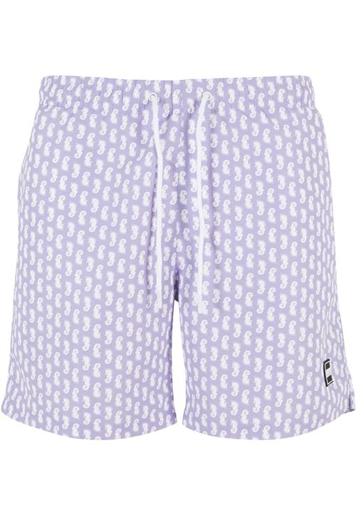 Urban Classics Badeshorts  lavendel / sort / hvid