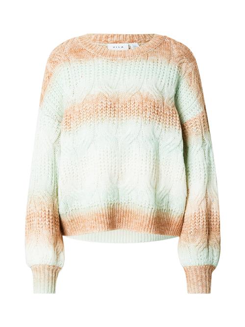 VILA Pullover 'VISENVAS'  camel / lysebeige / mint