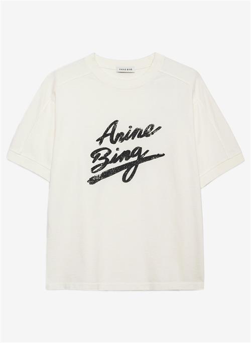 Anine Bing Jaylin Tee Signature Ivory