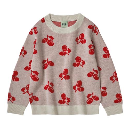 FUB Acorn Pattern Bluse Ecru/Red |  | 110 cm