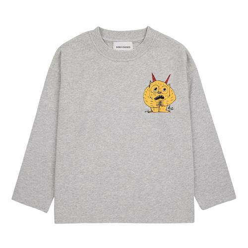 Bobo Choses Charmerende Monster Langærmet T-Shirt Heather Grey | Grå | 10-11 years