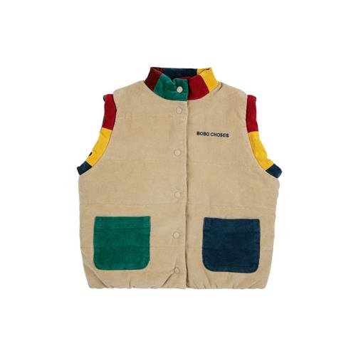 Bobo Choses Game Figures Corduroy Quiltet Vest Multicolor | Beige | 10-11 years