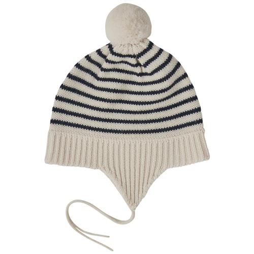 FUB Baby Pompom Hat Ecru/Dark Navy |  | 56/62 cm