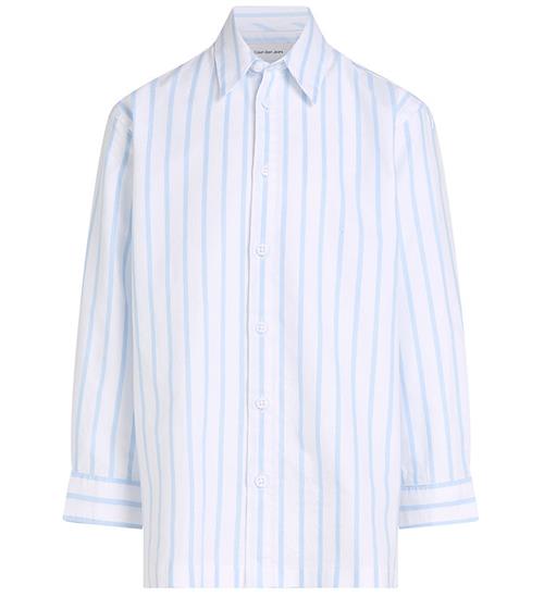 Calvin Klein Skjorte - Striped Oxford - White/Blue Stripe