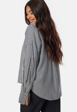 VERO MODA Vmbumpy L/S Oversize Shirt Wvn Snow White/ Night Sky L