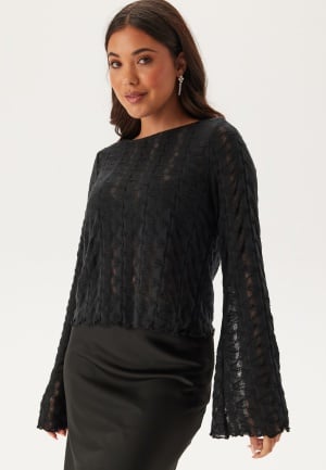 Se BUBBLEROOM Structure Boatneck Top Black XL ved Bubbleroom