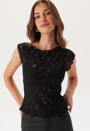 Se BUBBLEROOM Lace Top Black XL ved Bubbleroom