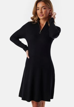 Se ONLY Onldee Hazel L/S ZIP DRESS NCA Black L ved Bubbleroom