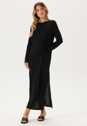 Se Pieces Pcrenata Ls Knot Dress Black XL ved Bubbleroom