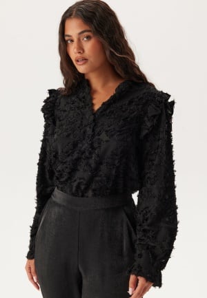 ONLY Onlcammie L/S FRILL TOP  Frill Black S