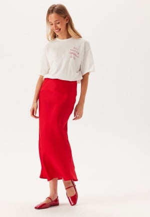 VILA Viellette Hw Long Skirt  Barbados Cherry 40