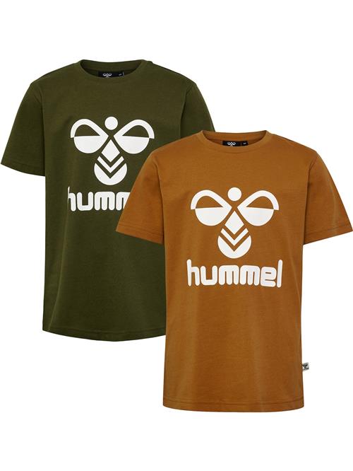 Hummel Shirts  brun / mørkegrøn / hvid