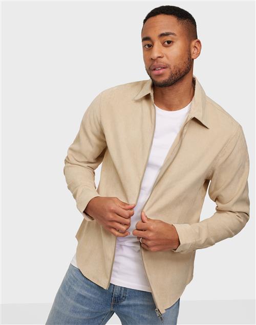 Ciszere Aden cord zip Gröna skjortor Beige