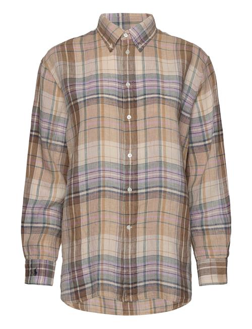 Polo Ralph Lauren Relaxed Fit Plaid Linen Shirt Polo Ralph Lauren Brown