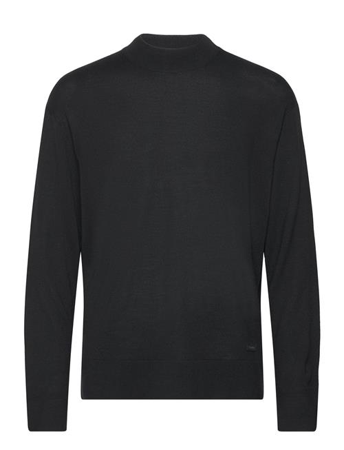 Calvin Klein Merino Mini Mock Neck Sweater Calvin Klein Black