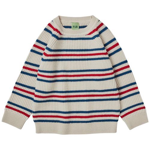 FUB Raglan Sweater Ecru/Pond Blue/Red |  | 120 cm