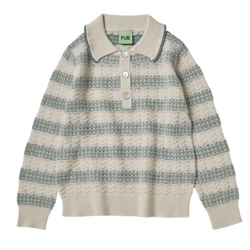 FUB Pointelle Polo Ecru/Misty Green |  | 100 cm