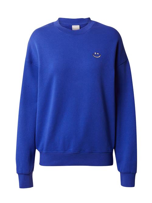 Iriedaily Sweatshirt 'Grin Cat'  royalblå / sort / hvid