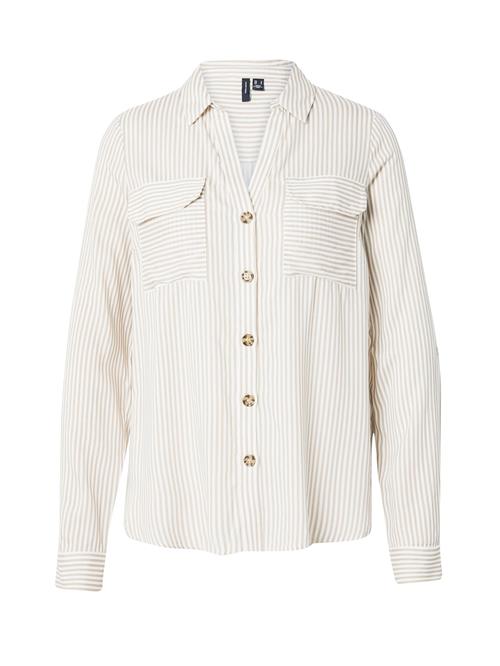 Se VERO MODA Bluse 'VMBumpy'  beige / mørkebeige ved About You