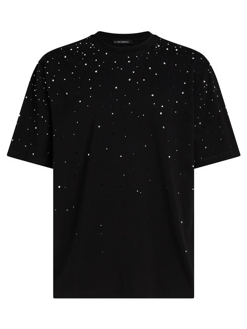 Karl Lagerfeld Bluser & t-shirts 'Rhinestone Degradé'  sort / hvid