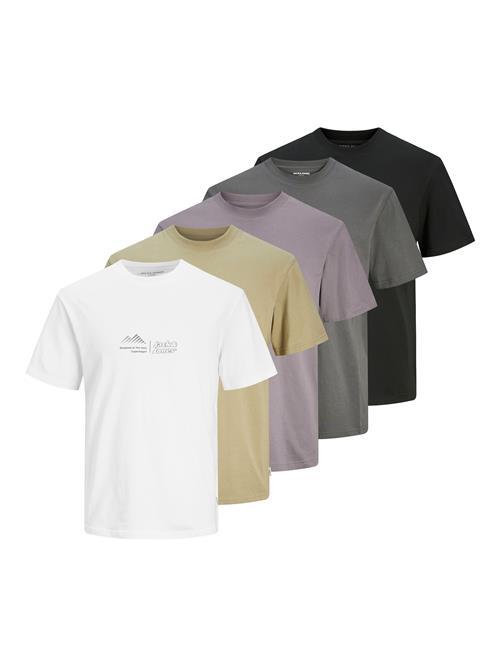 JACK & JONES Bluser & t-shirts 'JCOLIMA'  grå / khaki / lysviolet / sort / hvid