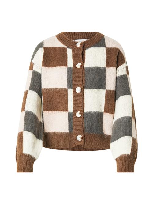 FRNCH PARIS Cardigan 'Megane'  choko / mørkegrå / hvid