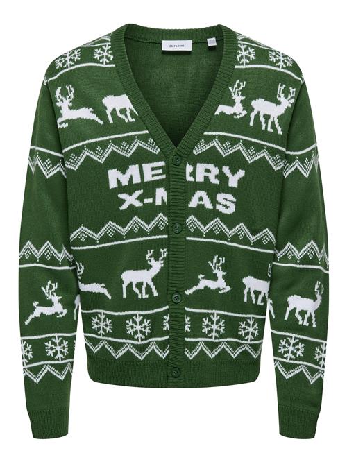 Only & Sons Cardigan 'XMAS'  grøn / hvid