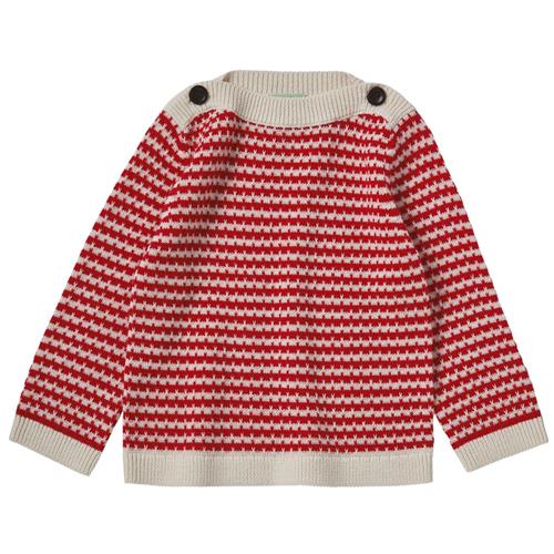 FUB Baby Boatneck Bluse Ecru/Rød |  | 68 cm