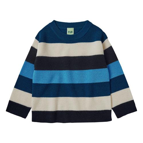 FUB Klassisk Sweater Dark Navy/Ecru/Pond Blue/Deep Sky | Marine blå | 130 cm