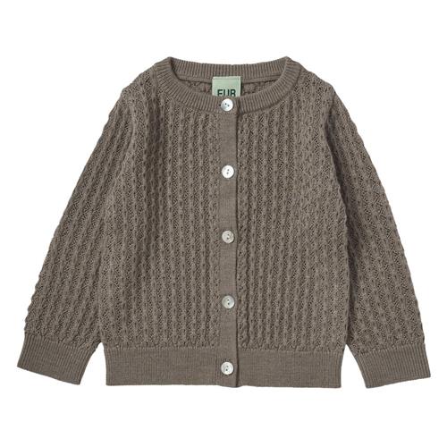 FUB Baby Pointelle Cardigan Hazel Melange | Brun | 74 cm