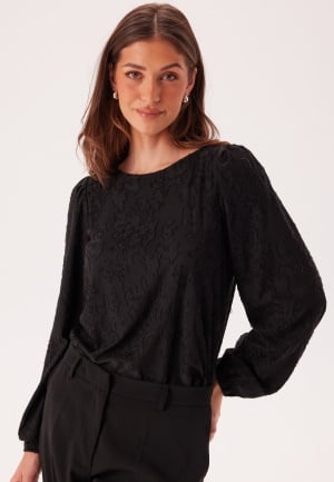 VILA Viadele O-neck L/S TOP TOP Top Black Beauty M