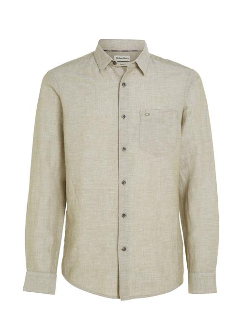 Calvin Klein Linen Cotton Regular Shirt Calvin Klein Khaki