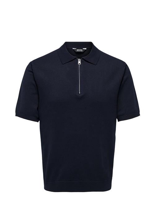 ONLY & SONS Onswyler Life Reg 14 Ss Zip Polo Knit ONLY & SONS Navy