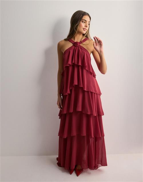 Vero Moda - Rød - Vmfelicia Sl Ruffle Maxi Dress