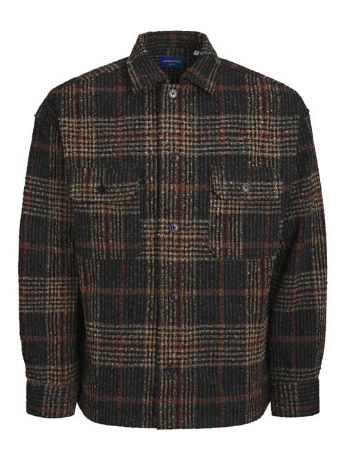 JACK & JONES Skjorte 'JORRoxbury'  cappuccino / rød / sort