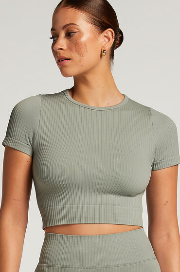 Hunkemöller HKMX sømløs sports crop top grøn